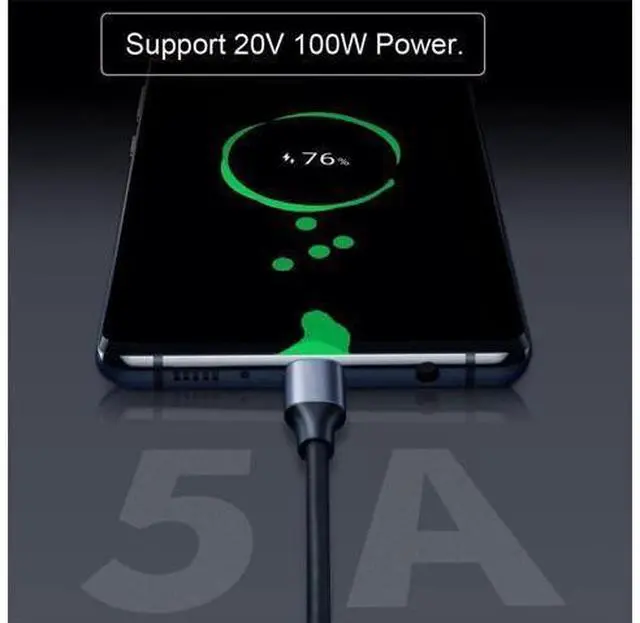 Alt view image 12 of 14 - Vszerda Straight USB-C USB 3.1 Type C Male to Female Extension Data Cable 10Gbps 100W with Sleeve for Laptop 3.0m