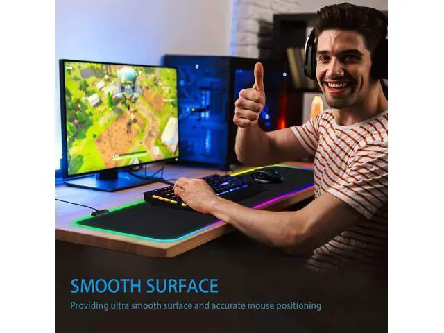 Alt view image 10 of 14 - Mouse Pad, RGB Gaming Mouse Pad, 14 Modes Led Extended Mousepad, Large Mouse Pad with 31.511.8 inch, RGB Mouse pad with Non-Slip Base, Extra Large Soft Computer Keyboard Mouse Pads