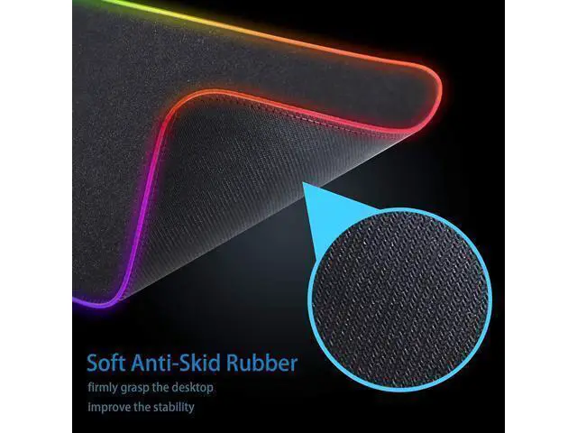 Alt view image 12 of 14 - Mouse Pad, RGB Gaming Mouse Pad, 14 Modes Led Extended Mousepad, Large Mouse Pad with 31.511.8 inch, RGB Mouse pad with Non-Slip Base, Extra Large Soft Computer Keyboard Mouse Pads
