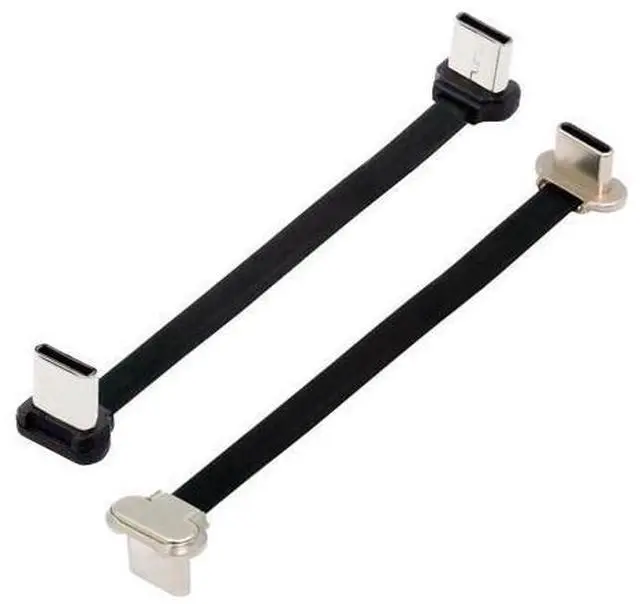 Alt view image 8 of 14 - Vszerda Angled USB-C Type C to USB-C Short Ultra Slim Flat USB2.0 Data Cable Power 2pcs/lot 65W Fast Charge for Laptop Tablet Phone 75mm