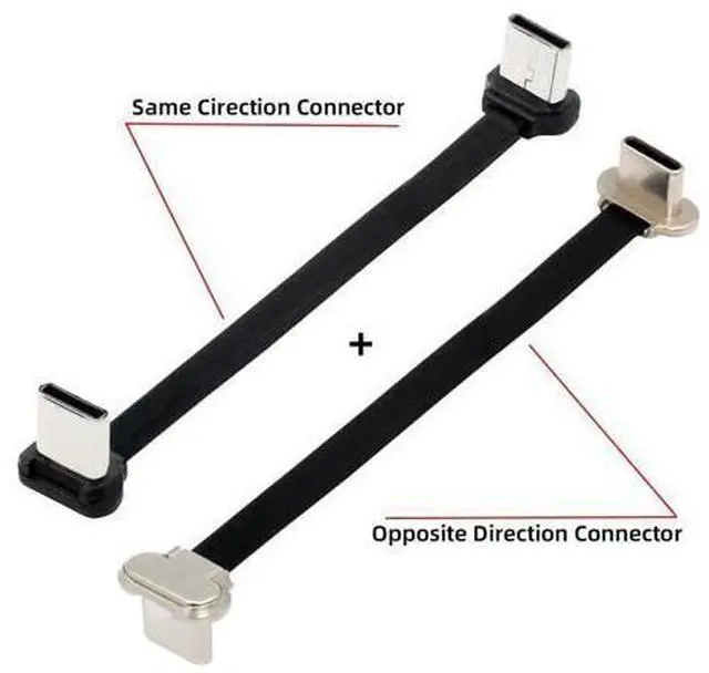 Alt view image 9 of 14 - Vszerda Angled USB-C Type C to USB-C Short Ultra Slim Flat USB2.0 Data Cable Power 2pcs/lot 65W Fast Charge for Laptop Tablet Phone 75mm
