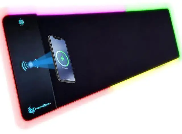 Alt view image 8 of 14 - RGB Wireless Charging Mouse Pad 15W, XL 900x300x4MM Mouse Mat, RGB Mouse Pad with Wireless Charging, Keyboard Mat for Gaming
