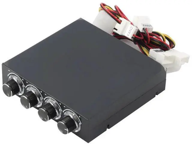 Alt view image 6 of 10 - 3.5inch Fan Speed Controller Led Cooling Front Panel PC HDD CPU 4 Channel 6V to 12V Computer Case Ball Bearing 2 Lines Plastic