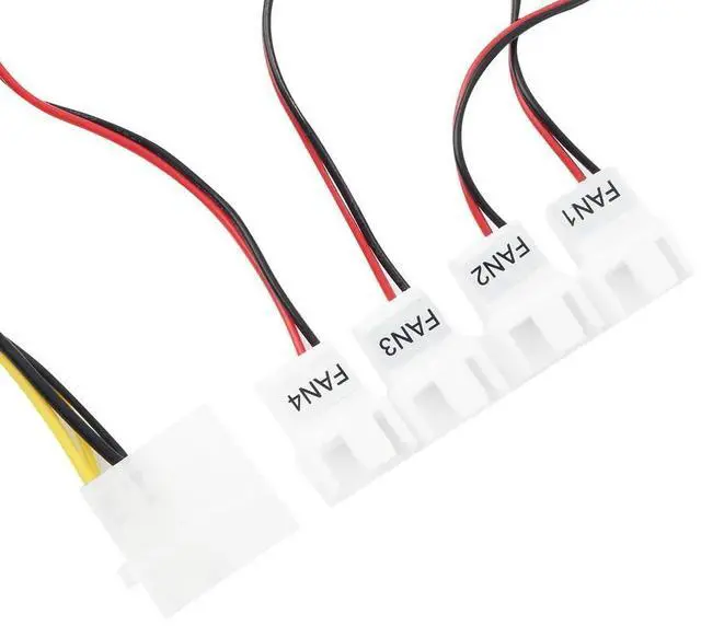 Alt view image 10 of 10 - 3.5inch Fan Speed Controller Led Cooling Front Panel PC HDD CPU 4 Channel 6V to 12V Computer Case Ball Bearing 2 Lines Plastic