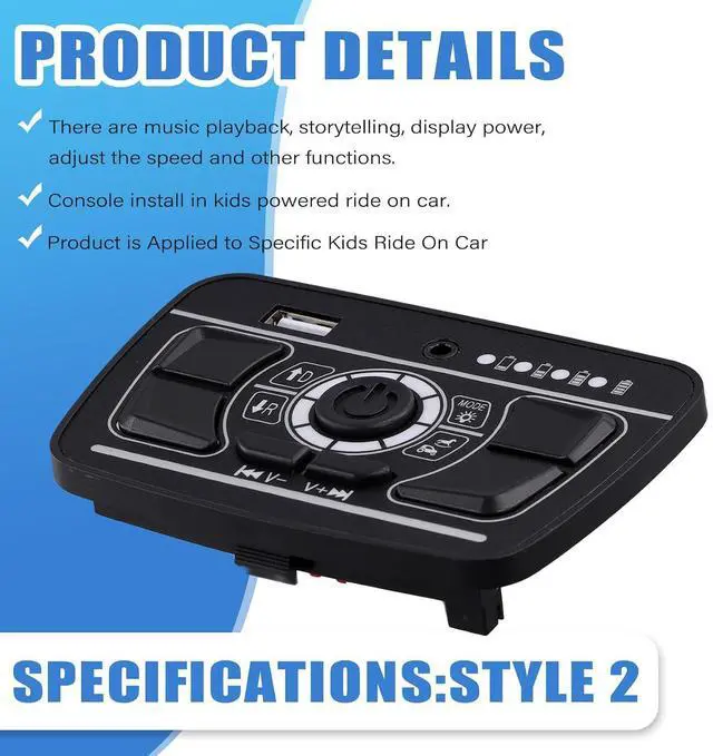 Alt view image 10 of 14 - Power Supply Central Control Multifunctional Central Control Panel Children'S Electric Car Part Style 2