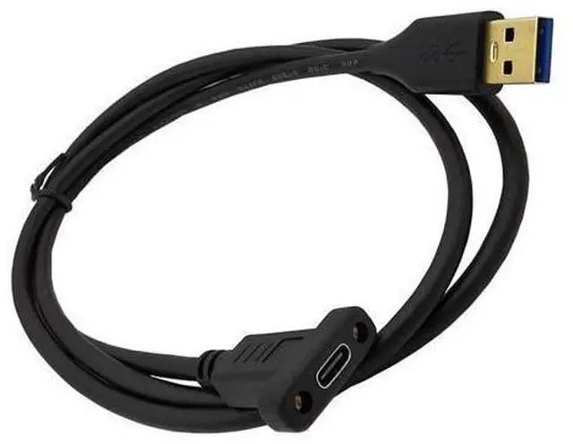 Alt view image 9 of 14 - Vszerda USB3.0 to Type-C Cable Cord,6ft USB-C USB 3.1 Type-C Female to USB 3.0 A Male Data & Charging Cable with Panel Mount Screw Hole (6ft/1.8m)