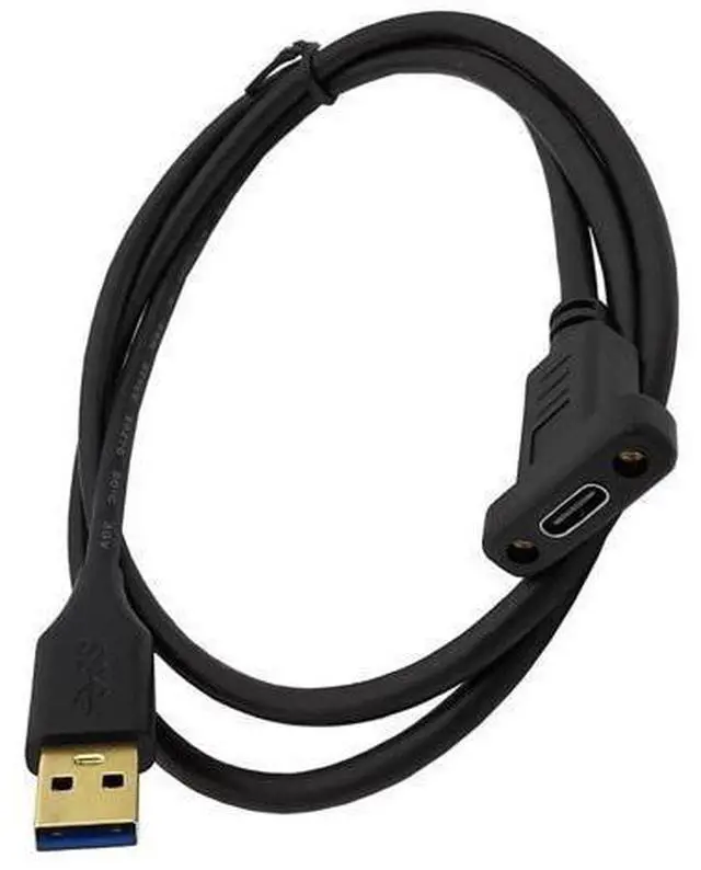 Alt view image 12 of 14 - Vszerda USB3.0 to Type-C Cable Cord,6ft USB-C USB 3.1 Type-C Female to USB 3.0 A Male Data & Charging Cable with Panel Mount Screw Hole (6ft/1.8m)