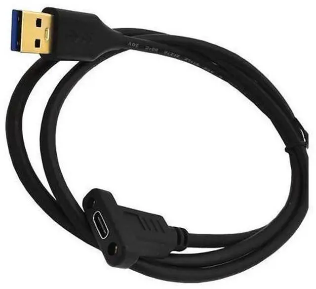 Alt view image 10 of 14 - Vszerda USB3.0 to Type-C Cable Cord,6ft USB-C USB 3.1 Type-C Female to USB 3.0 A Male Data & Charging Cable with Panel Mount Screw Hole (6ft/1.8m)