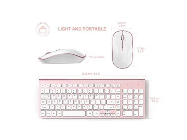 Alt view image 8 of 10 - Wireless Keyboard Mouse, J JOYACCES2.4G Compact and Ultra Slim Wireless Keyboard and Mouse for Windows, Computer, Desktop, PC, Laptop (Pink)
