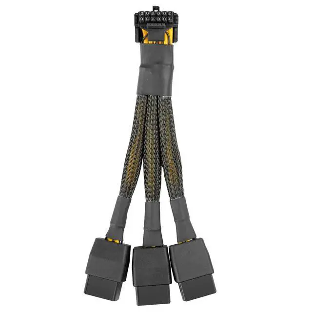 Alt view image 12 of 12 - 16Pin GPU Cable to 3X 8 Pin Pcie Extension - 16AWG PCIE 5.0 12VHPWR 600W 90 Degree Right Angle 16 Pin 12+4Pin Supply Adapter for RTX 4090 4080 3090TI 4070Ti Graphics Card (Type A)