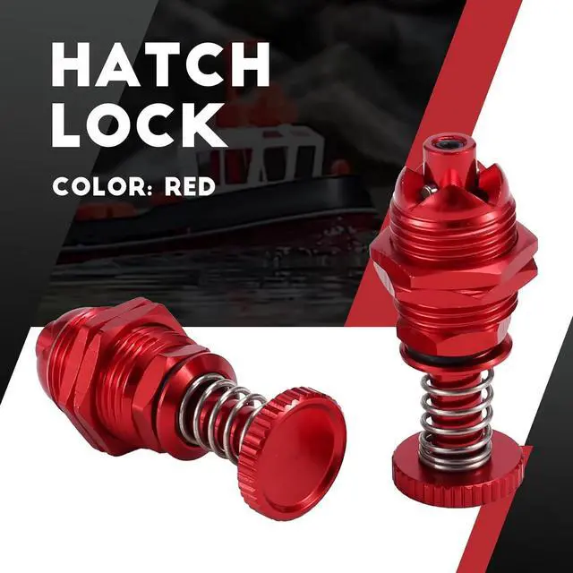Alt view image 11 of 14 - 2Pcs 35mm Height Push Butto Hatch Cabin Spring Cover Lock for RC Boat Ship Body Shell Spare Parts Red
