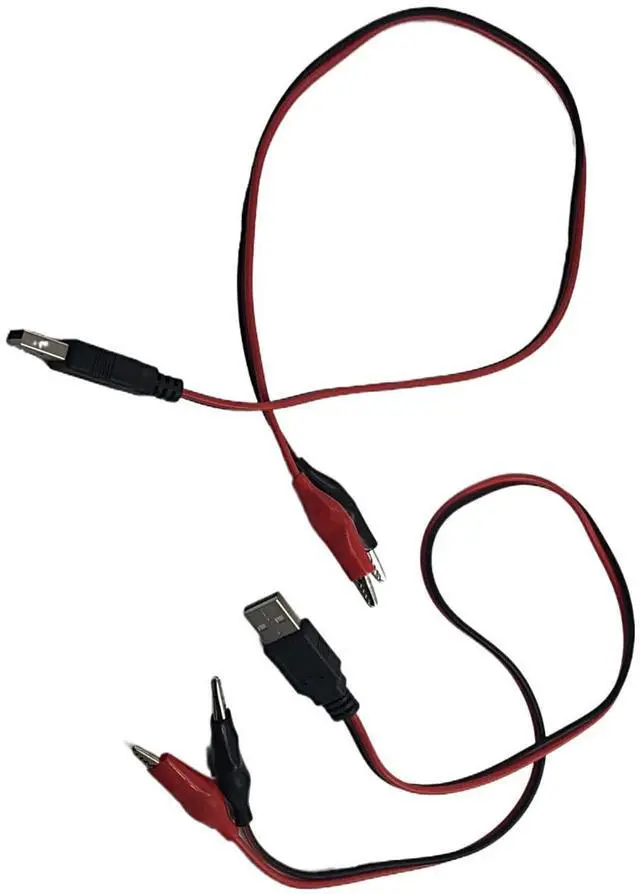 Alt view image 14 of 14 - Crocodile Clamps Test Wire 50cm/19.69inch Double Alligator Clips to USB Male Connector Cable Copper Test Lead for Testing Circuit