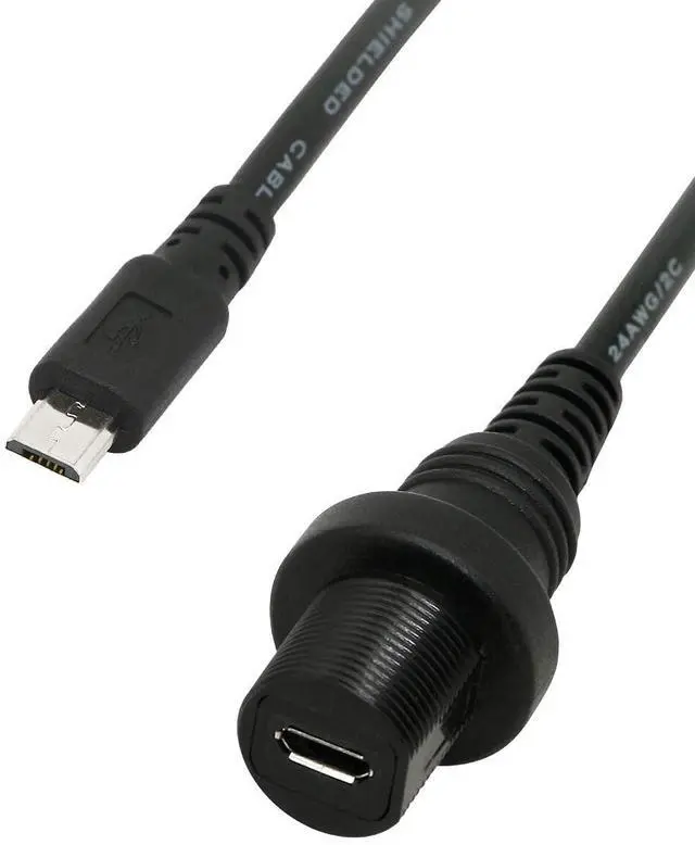 Alt view image 9 of 14 - Micro USB Mount Extension Dash Flush Cable for Car, Boat, Motorcycle, Truck Dashboard (Micro USB) (1m)