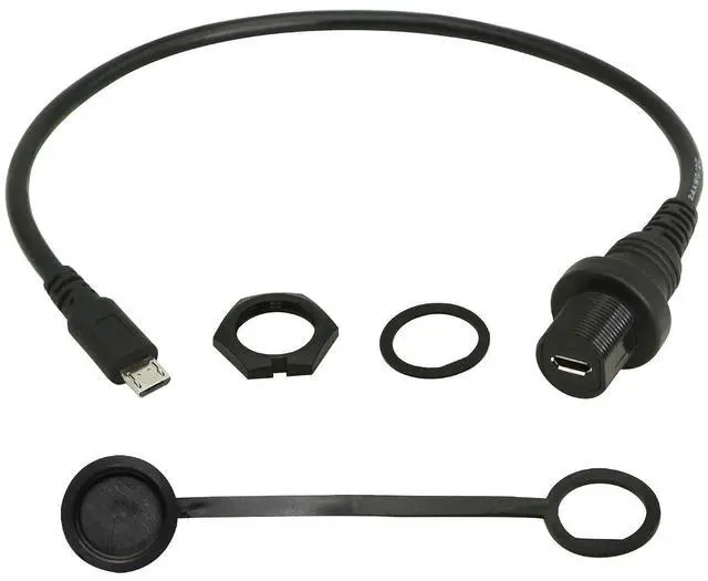Alt view image 8 of 14 - Micro USB Mount Extension Dash Flush Cable for Car, Boat, Motorcycle, Truck Dashboard (Micro USB) (1m)