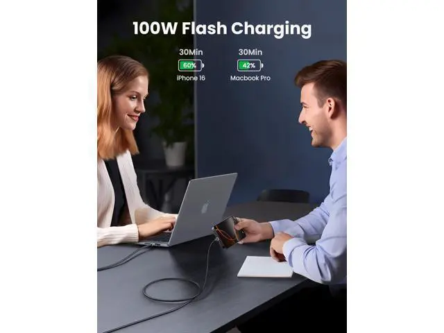 Alt view image 10 of 14 - UGREEN USB C to USB C Cable, 100W USB C Cable Fast Charging, Type C Cord USB C Charger Cable for iPhone 17/17 Pro/17 Pro Max/16, MacBook Pro/Air, Galaxy S25/S24, iPad Pro/Air, Pixel 9, 10FT