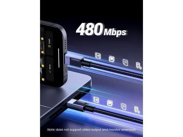 Alt view image 14 of 14 - UGREEN USB C to USB C Cable, 100W USB C Cable Fast Charging, Type C Cord USB C Charger Cable for iPhone 17/17 Pro/17 Pro Max/16, MacBook Pro/Air, Galaxy S25/S24, iPad Pro/Air, Pixel 9, 10FT