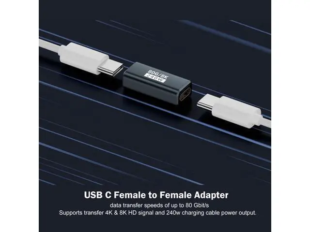 Alt view image 9 of 12 - Vszerda 3-Pack 240W USB C Coupler Thunderbolt 5, USB c Female to Female, Support 80Gbps,120Gbps Bandwidth, Dual 8K,16K,@60hz Video, for MacBook, Ipad, Thunderbolt 5/4/3,iPhone 17,USB4,Razer Blade.