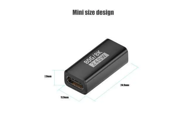 Alt view image 12 of 12 - Vszerda 3-Pack 240W USB C Coupler Thunderbolt 5, USB c Female to Female, Support 80Gbps,120Gbps Bandwidth, Dual 8K,16K,@60hz Video, for MacBook, Ipad, Thunderbolt 5/4/3,iPhone 17,USB4,Razer Blade.