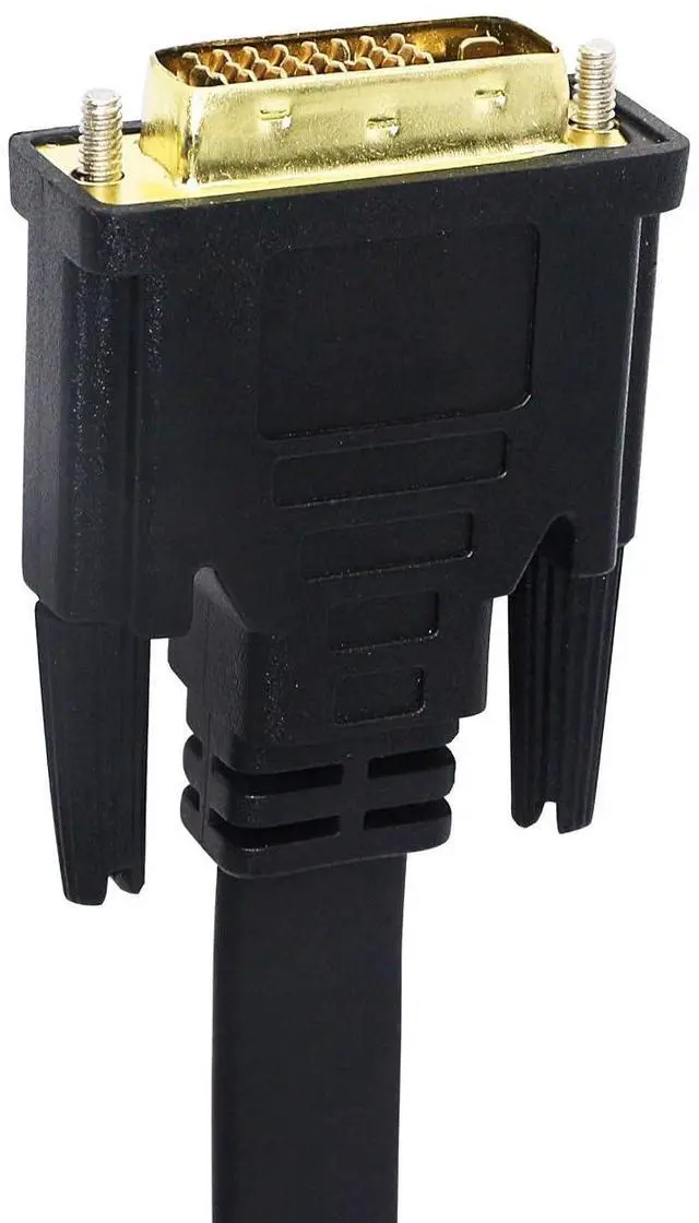 Alt view image 9 of 14 - 1FT Flat Slim High Speed Bi-Directional DVI (24+1) Male to HDMI Male Adapter Cable 30 cm(Including Two Ends)