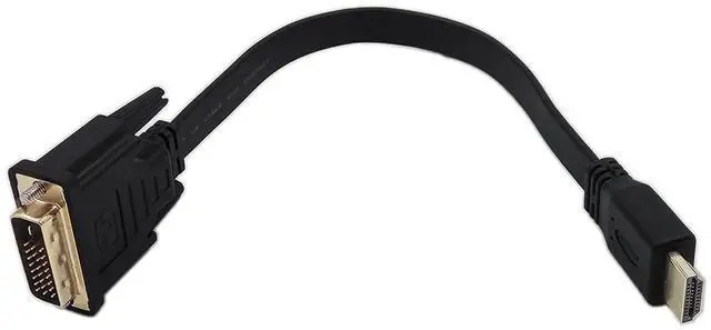 Alt view image 8 of 14 - 1FT Flat Slim High Speed Bi-Directional DVI (24+1) Male to HDMI Male Adapter Cable 30 cm(Including Two Ends)