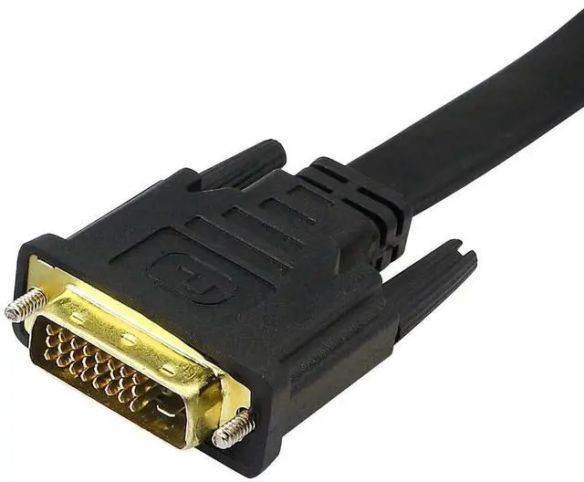 Alt view image 12 of 14 - 1FT Flat Slim High Speed Bi-Directional DVI (24+1) Male to HDMI Male Adapter Cable 30 cm(Including Two Ends)
