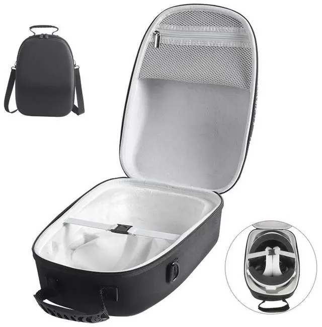 Alt view image 9 of 10 - Glasses Handbag EVA Protective Storage Cases with Handle Large-Capacity Dustproof Wear- for PS VR2 Glasses A Black