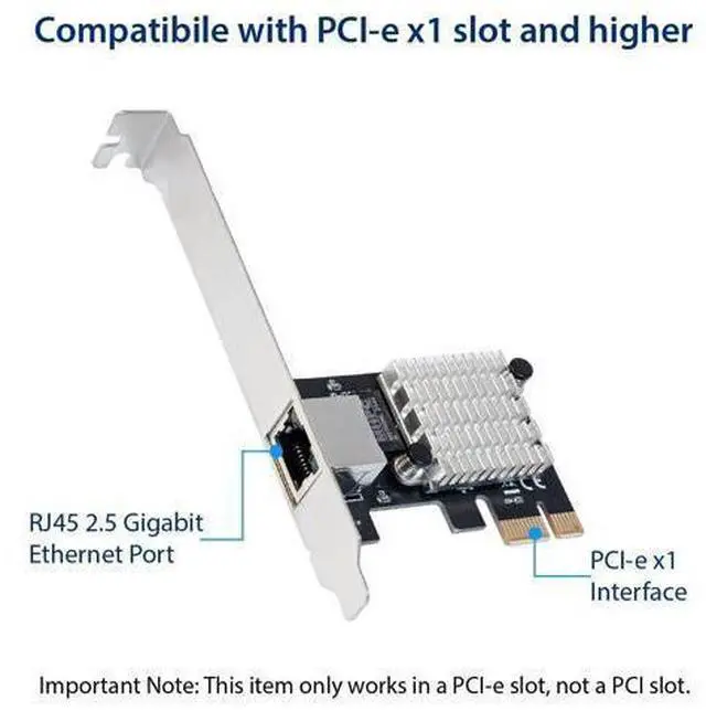 Alt view image 10 of 12 - Vszerda 2.5 Gigabit Ethernet PCI Express PCI-E Network Interface Card 10/100/1000/25000 Mbps RJ45 LAN Intel I225 Chipset, Black (SY-PEX24076)