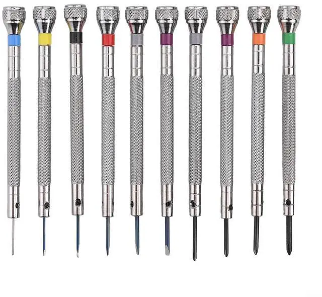 Alt view image 7 of 12 - Watchmaker Screwdriver Set, 10pcs Screwdriver Kit for Watch, Glasses, Jewelry Repair, 0.6-2.0mm, Stainless Steel