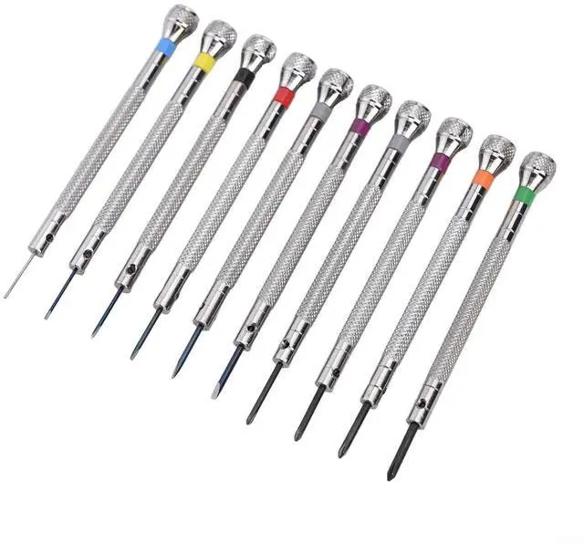 Alt view image 8 of 12 - Watchmaker Screwdriver Set, 10pcs Screwdriver Kit for Watch, Glasses, Jewelry Repair, 0.6-2.0mm, Stainless Steel