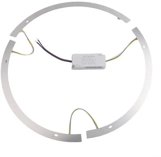 Alt view image 11 of 14 - LED Strip for 38cm Ceiling Fan Light, 36W 3-Color Changing Magnetic Mount Curved Lens Ring Light Tube, Replacement Accessory(Light strip + driver)