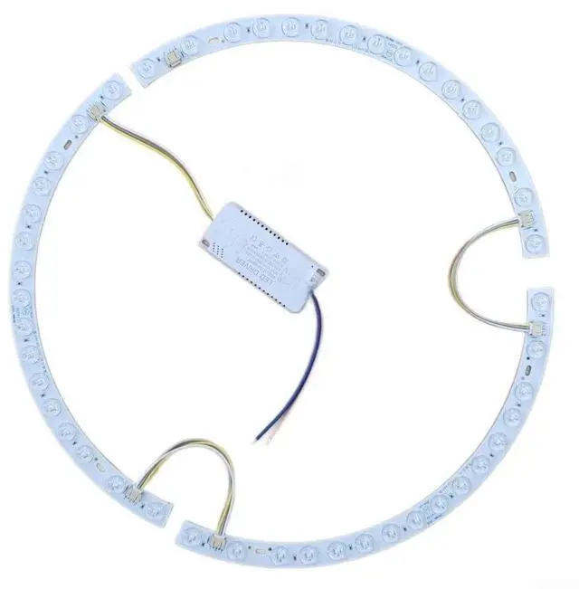 Alt view image 14 of 14 - LED Strip for 38cm Ceiling Fan Light, 36W 3-Color Changing Magnetic Mount Curved Lens Ring Light Tube, Replacement Accessory(Light strip + driver)