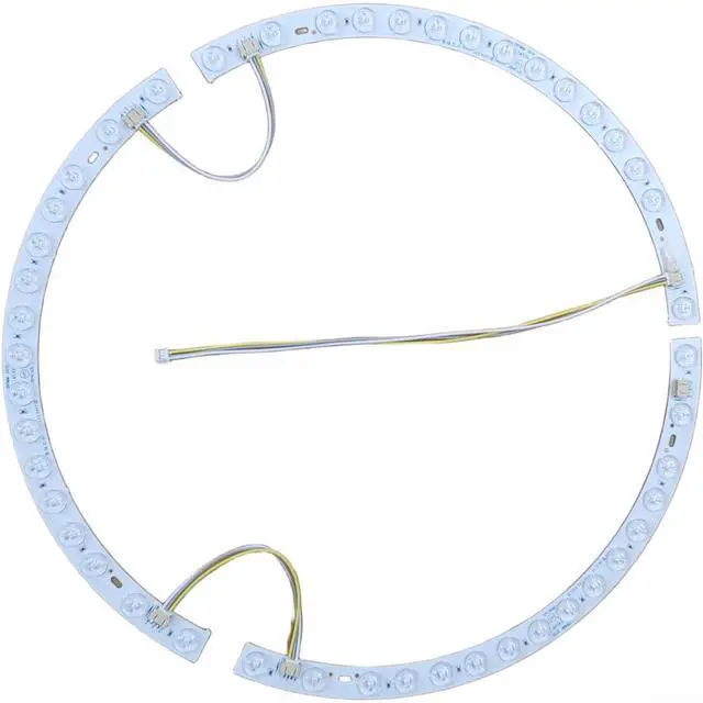 Alt view image 10 of 14 - LED Strip for 38cm Ceiling Fan Light, 36W 3-Color Changing Magnetic Mount Curved Lens Ring Light Tube, Replacement Accessory(Light strip)