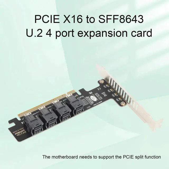 Alt view image 8 of 10 - PUSOKEI PCIE to U.2 Adapter Card, PCIE X16 to 4 Port U.2 NVME SFF-8643/8639 Expansion Card, PCIE 4.0 U.2 Split Card with LED indicator for