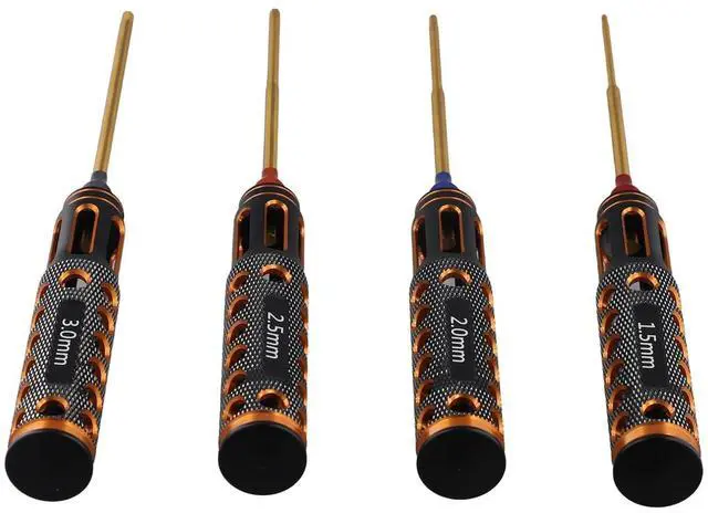 Alt view image 8 of 14 - 4pcs/Set Titanium Plating 1.5mm/2mm/2.5mm/3mm Hexagon Screwdriver Screw Driver Tool for Rc Model Car Boat Airplane