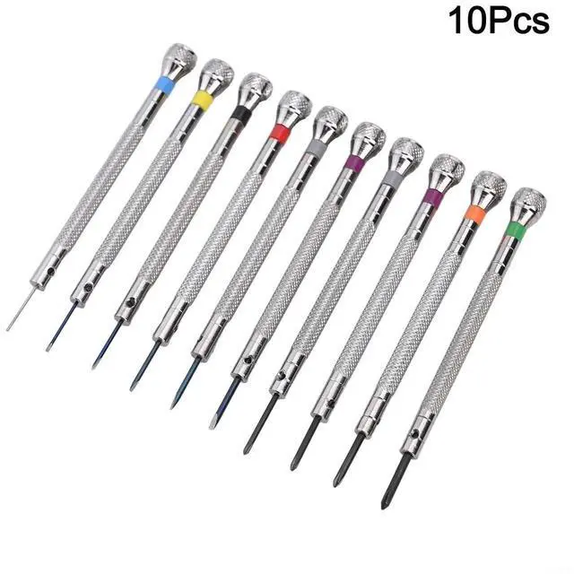 Alt view image 12 of 12 - Watchmaker Screwdriver Set, 10pcs Screwdriver Kit for Watch, Glasses, Jewelry Repair, 0.6-2.0mm, Stainless Steel