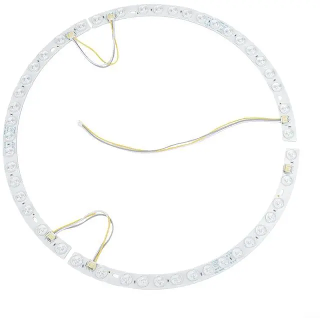 Alt view image 12 of 14 - LED Strip for 38cm Ceiling Fan Light, 36W 3-Color Changing Magnetic Mount Curved Lens Ring Light Tube, Replacement Accessory(Light strip)