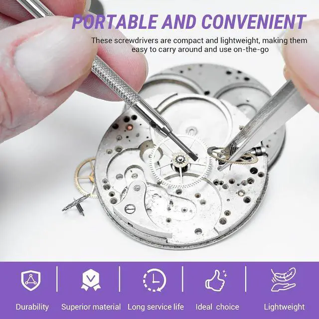 Alt view image 9 of 14 - 5Pcs/Set 0.8-1.6mm Steel Screwdriver for Watch Repairing Portable Watch Tools Band Removal with Pins Watchmaker Tools
