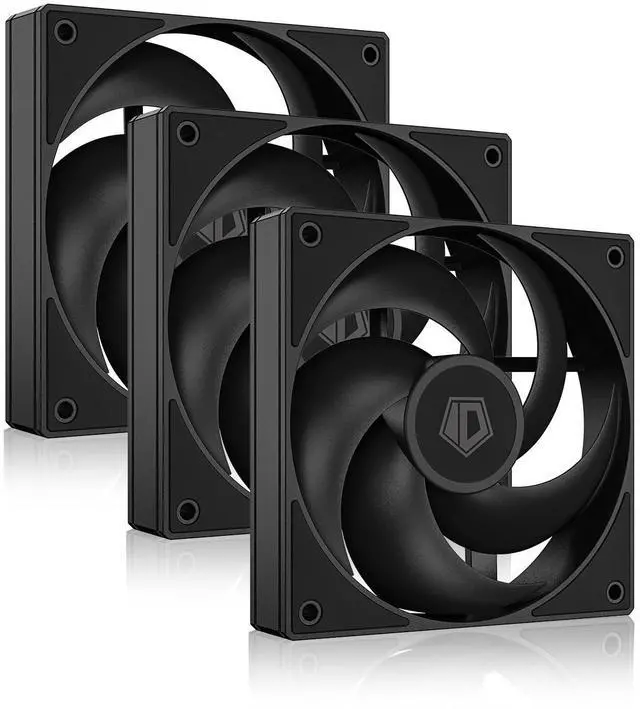 Alt view image 8 of 14 - ID-COOLING AS-120-K Trio 120mm Black Computer Case Fans 3 Pack High Performance Cooling Fans Low Noise 27.2 dB(A), Fan Speeds from 300 RPM - 2,000 RPM, 58 CFM, Hydraulic Bearing Quiet Long lifespan