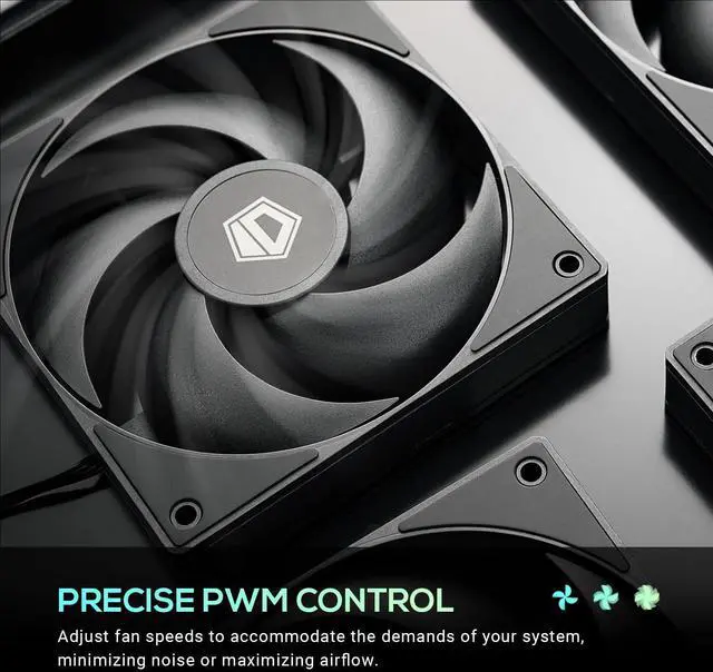 Alt view image 10 of 14 - ID-COOLING AS-120-K Trio 120mm Black Computer Case Fans 3 Pack High Performance Cooling Fans Low Noise 27.2 dB(A), Fan Speeds from 300 RPM - 2,000 RPM, 58 CFM, Hydraulic Bearing Quiet Long lifespan