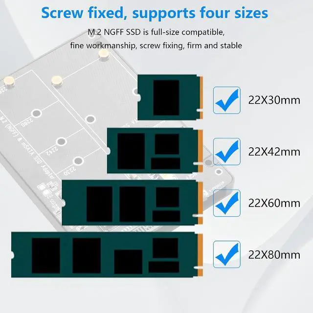 Alt view image 10 of 14 - M.2 NGFF SSD & MSATA SSD to 2.5"" SATA III Converter Adapter 2 in 1 B Key/B&M Key M.2 NGFF mSATA SSD Hard Drive to SATA3.0 Enclosure Adapter Not for M Key, black