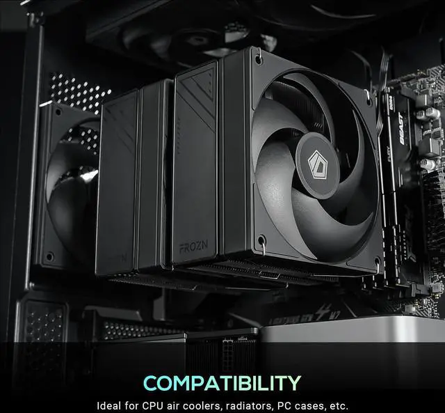 Alt view image 13 of 14 - ID-COOLING AS-120-K Trio 120mm Black Computer Case Fans 3 Pack High Performance Cooling Fans Low Noise 27.2 dB(A), Fan Speeds from 300 RPM - 2,000 RPM, 58 CFM, Hydraulic Bearing Quiet Long lifespan