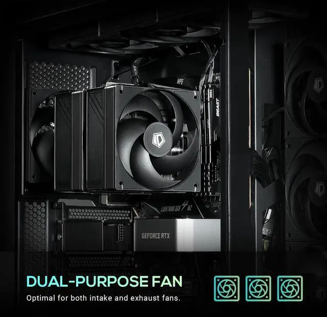 Alt view image 11 of 14 - ID-COOLING AS-120-K Trio 120mm Black Computer Case Fans 3 Pack High Performance Cooling Fans Low Noise 27.2 dB(A), Fan Speeds from 300 RPM - 2,000 RPM, 58 CFM, Hydraulic Bearing Quiet Long lifespan