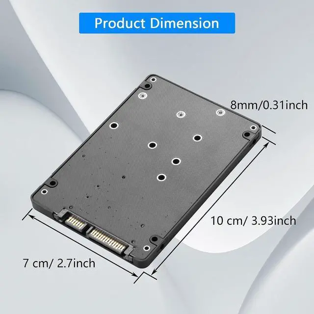 Alt view image 14 of 14 - M.2 NGFF SSD & MSATA SSD to 2.5"" SATA III Converter Adapter 2 in 1 B Key/B&M Key M.2 NGFF mSATA SSD Hard Drive to SATA3.0 Enclosure Adapter Not for M Key, black