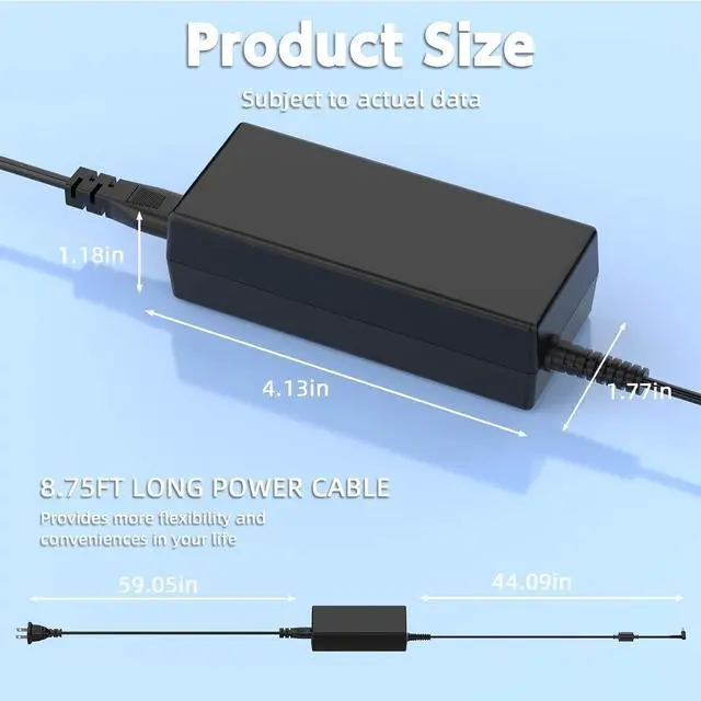 Alt view image 14 of 14 - 45W Laptop Charger Compatible with HP is 13252, L25296 001/002/003/004, 741727-001, 721092-001, 719309-001, 213349-109, 213349-009, HSTNN-DA40, R-41013323, TPN-C125, TPN-DA16 Power Adapter Cord
