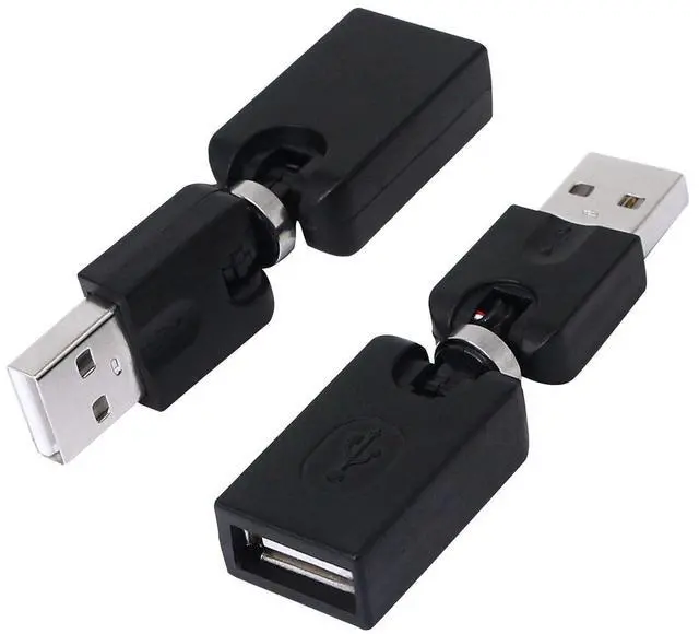 Alt view image 7 of 12 - Rotating and Swivel Twist USB 2.0 Type A Male to Type A Female 360 Degree Rotation Adjustable Right Angle Extension Adapter Convertor (2-Pack,AM-FM)