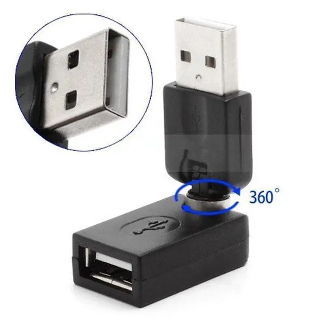 Alt view image 11 of 12 - Rotating and Swivel Twist USB 2.0 Type A Male to Type A Female 360 Degree Rotation Adjustable Right Angle Extension Adapter Convertor (2-Pack,AM-FM)