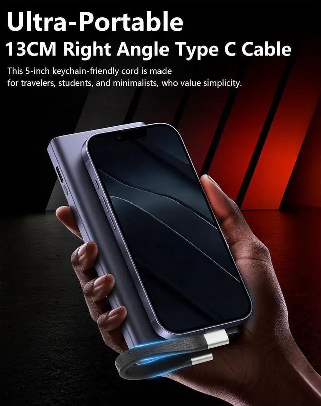 Alt view image 12 of 14 - USB C to USB C Short Cable 5 inch, 240W PD Fast Charging 80Gbps Data Transfer, Thunderbolt 5 USB 4.0 Cable with 90 Degree Right Angle, 8K@60Hz Video Display Type C Cord
