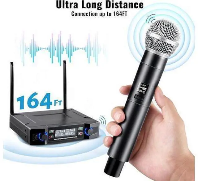 Alt view image 10 of 14 - Wireless Microphone for Handheld Wireless Mic System Professional Cordless Microphone for Singing Meeting Church Wedding Party