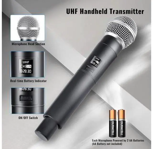 Alt view image 12 of 14 - Wireless Microphone for Handheld Wireless Mic System Professional Cordless Microphone for Singing Meeting Church Wedding Party