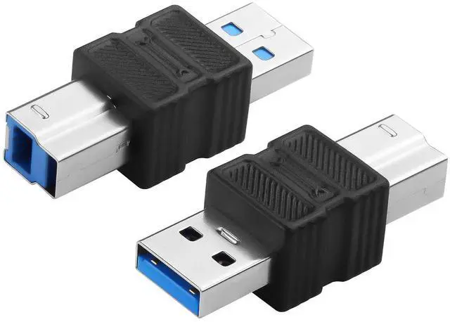 Alt view image 7 of 12 - USB 3.0 Type A Male to Type B Male Connector Adapter 5Gbps USB A to B Printer Converter for Printer, Scanner, External Hard Drive - 2Pack